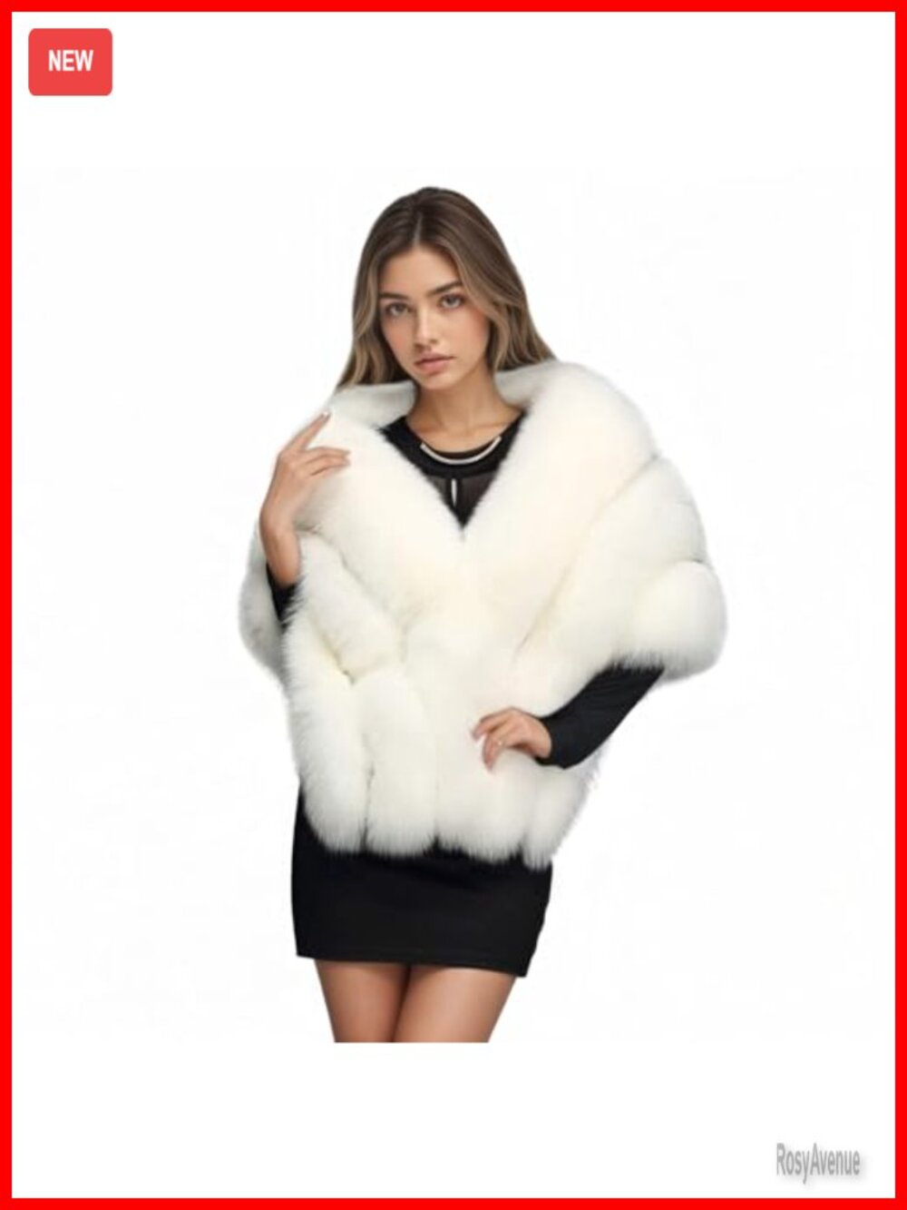 Luxury Faux Fur Shawl Wrap Poncho Women Sleeveless Wedding Coat